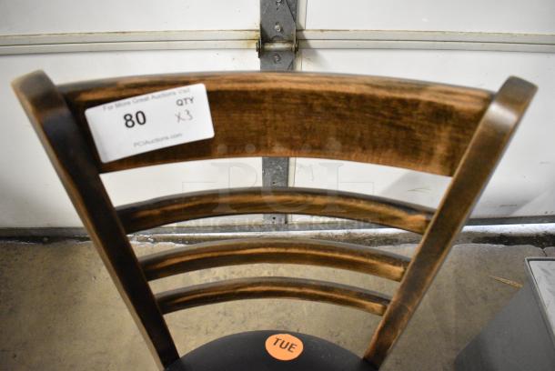 3 BRAND NEW SCRATCH AND DENT! Lancaster Table & Seating Wooden Dining Height Chair w/ Black Seat Cushion. 3 Times Your Bid! - Image 4 of 6