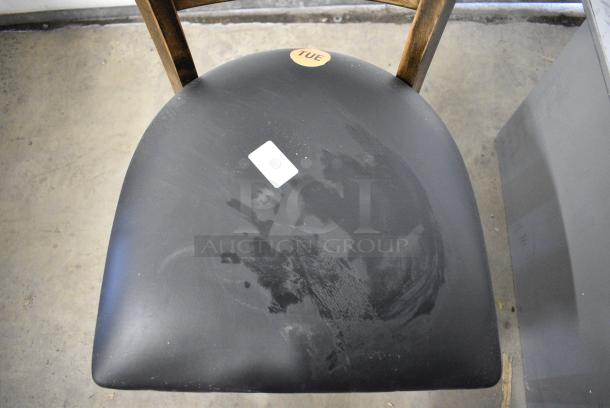 3 BRAND NEW SCRATCH AND DENT! Lancaster Table & Seating Wooden Dining Height Chair w/ Black Seat Cushion. 3 Times Your Bid! - Image 5 of 6