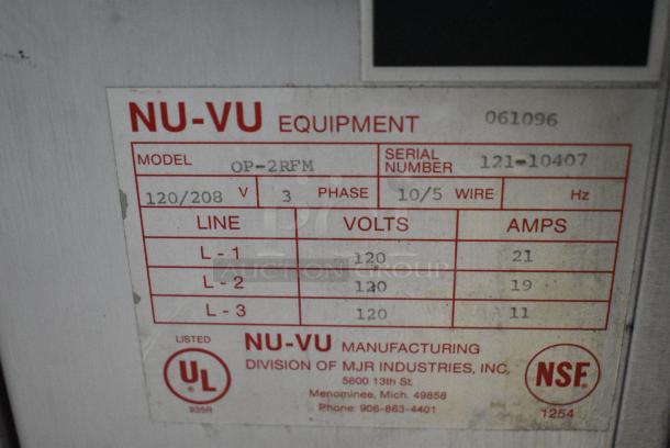Nu Vu OP-2RFM Stainless Steel Commercial Electric Powered Oven Proofer on Commercial Casters. 120/208 Volts, 3 Phase. - Image 8 of 9
