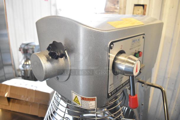 BRAND NEW SCRATCH AND DENT! 2024 PrepLine PHLM-30B-T Metal Commercial Floor Style 30 Quart Planetary Dough Mixer w/ Stainless Steel Mixing Bowl, Bowl Guard, Whisk and Paddle Attachments. 110 Volts, 1 Phase. Tested and Working! - Image 3 of 8