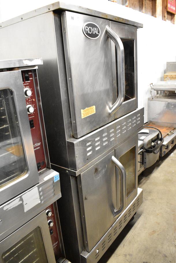 2 Royal Stainless Steel Commercial Natural Gas Powered Full Size Convection Oven w/ View Through Door, Solid Door, Metal Oven Racks and Thermostatic Controls on Commercial Casters. 2 Times Your Bid! - Image 2 of 10
