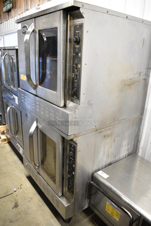2 Royal Stainless Steel Commercial Natural Gas Powered Full Size Convection Oven w/ View Through Door, Solid Door, Metal Oven Racks and Thermostatic Controls on Commercial Casters. 2 Times Your Bid! - Image 3 of 10