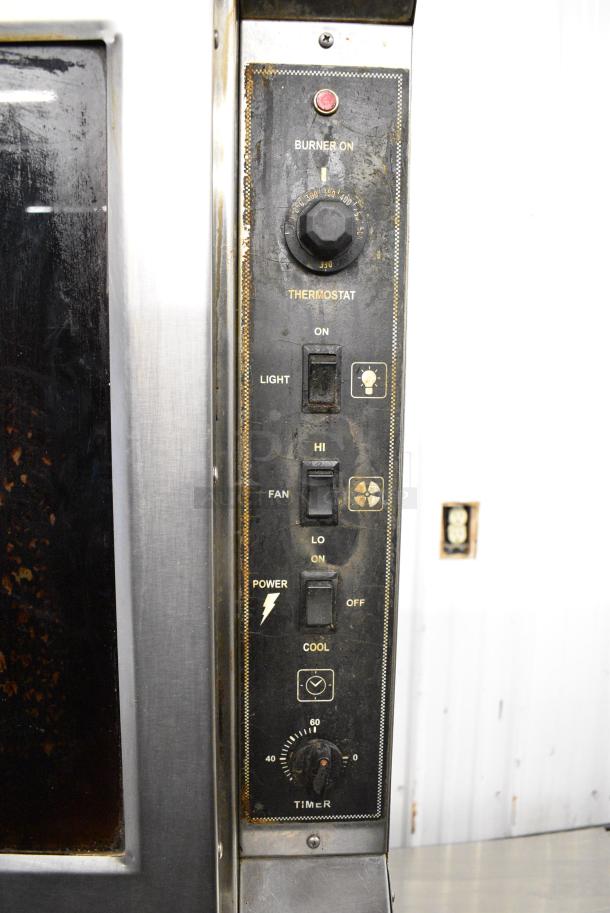 2 Royal Stainless Steel Commercial Natural Gas Powered Full Size Convection Oven w/ View Through Door, Solid Door, Metal Oven Racks and Thermostatic Controls on Commercial Casters. 2 Times Your Bid! - Image 5 of 10
