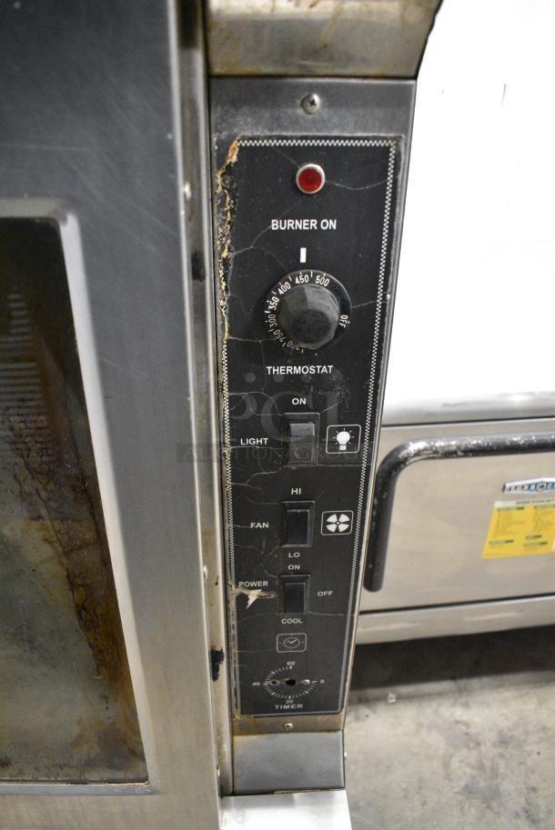 2 Royal Stainless Steel Commercial Natural Gas Powered Full Size Convection Oven w/ View Through Door, Solid Door, Metal Oven Racks and Thermostatic Controls on Commercial Casters. 2 Times Your Bid! - Image 6 of 10