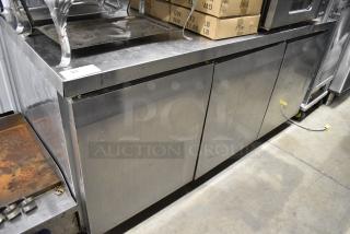 Continental SW72 Stainless Steel Commercial 3 Door Undercounter Cooler on Commercial Casters. 115 Volts, 1 Phase. Tested and Working!