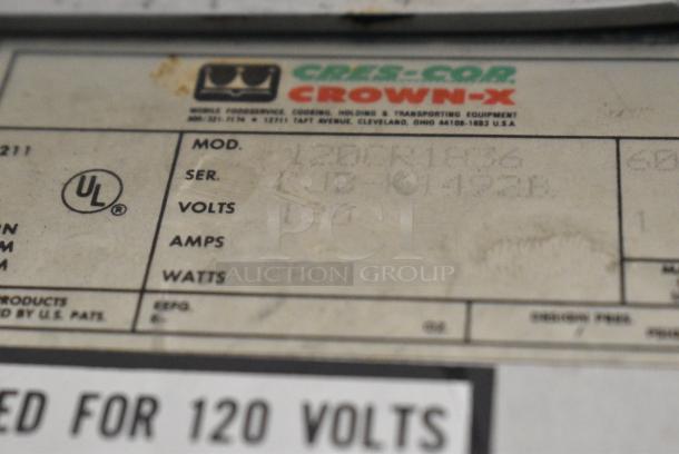 CresCor 120CR1836 Metal Commercial Heated Holding Cabinet on Commercial Casters. 120 Volts, 1 Phase. Tested and Working! - Image 8 of 9