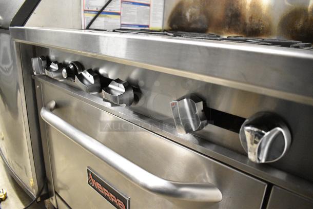 Sierra Stainless Steel Commercial Natural Gas Powered 6 Burner Range w/ Oven and Back Splash. - Image 5 of 10
