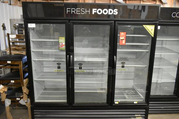 2016 True GDM-72-HC Metal Commercial 3 Door Reach In Cooler Merchandiser w/ Poly Coated Racks. 115 Volts, 1 Phase. Tested and Working! - Image 2 of 7