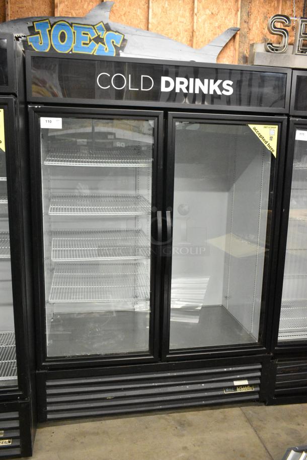 2016 True GDM-49-HC Metal Commercial 2 Door Reach In Cooler Merchandiser w/ Poly Coated Racks. 115 Volts, 1 Phase. Tested and Working! - Image 1 of 5