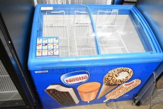 AHT Metal Commercial Chest Freezer Merchandiser. 115 Volts, 1 Phase. Tested and Working!