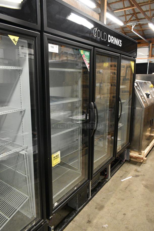 2016 True GDM-72-HC Metal Commercial 3 Door Reach In Cooler Merchandiser w/ Poly Coated Racks. 115 Volts, 1 Phase. Tested and Working! - Image 2 of 7