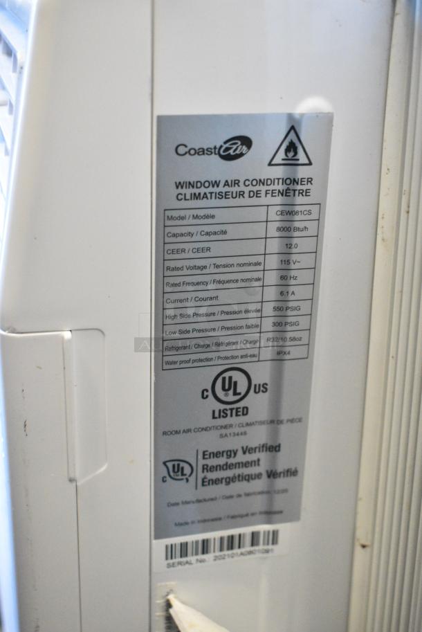 CoastAir CEW081CS Window Mount Air Conditioner. 115 Volts, 1 Phase. Tested and Working! - Image 6 of 7