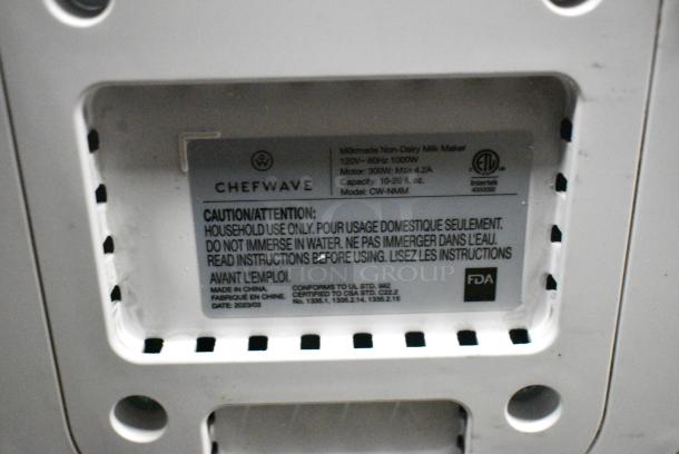 Chefwave CW-NMM Milkmade Non-Dairy Milk Maker with 6 Plant-Based Programs. 120 Volts, 1 Phase. - Image 7 of 7