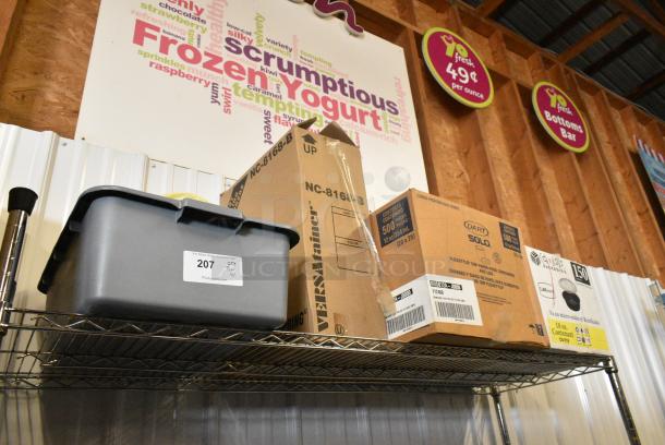 ALL ONE MONEY! Tier Lot of Various Items Including To Go Containers, Solo Food Containers, VersaTainer NC-8168-B Containers and Poly Bus Bin - Image 1 of 8