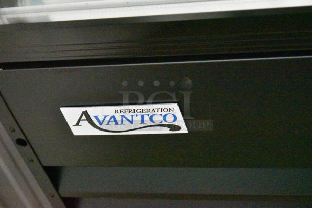 BRAND NEW SCRATCH AND DENT! 2024 Avantco 178GDC69HCB 78 1/4" Black Customizable Swing Glass Door Merchandiser Refrigerator with LED Lighting. 115 Volts, 1 Phase. Tested and Working! - Image 3 of 8