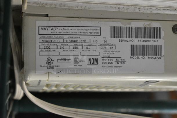 2 General Electric AEL08LVW1 / Maytag M6X05F2B-G Window Mount Air Conditioner. 115 Volts, 1 Phase. 2 Times Your Bid! Tested and Working! - Image 12 of 12