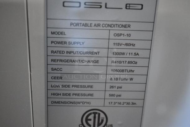 2 Oslo OSP1-10 / LG LP0621WSR Portable Air Conditioner. 115 Volts, 1 Phase. 2 Times Your Bid! Tested and Working! - Image 4 of 7