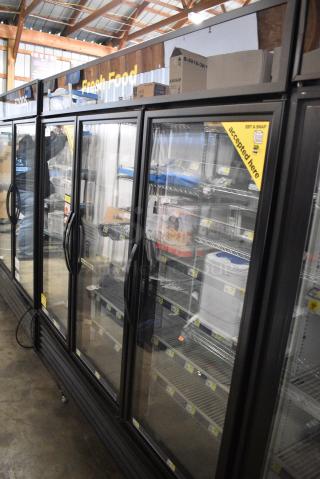 2018 True GDM-72-HC Metal Commercial 3 Door Reach In Cooler Merchandiser w/ Poly Coated Racks. 115 Volts, 1 Phase. Tested and Working!