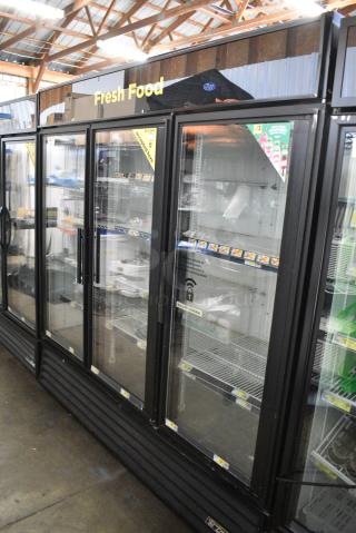 True GDM-72 Metal Commercial 3 Door Reach In Cooler Merchandiser w/ Poly Coated Racks. 115 Volts, 1 Phase. Tested and Working!