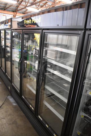 2018 True GDM-72-HC Metal Commercial 3 Door Reach In Cooler Merchandiser w/ Poly Coated Racks. 115 Volts, 1 Phase. Tested and Working!