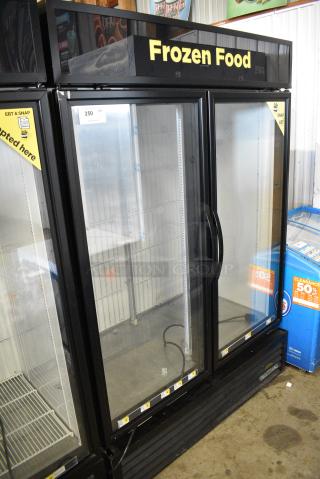 2018 True GDM-49F-HC Metal Commercial 2 Door Reach In Freezer Merchandiser. 115/208-230 Volts, 1 Phase. Tested and Working!
