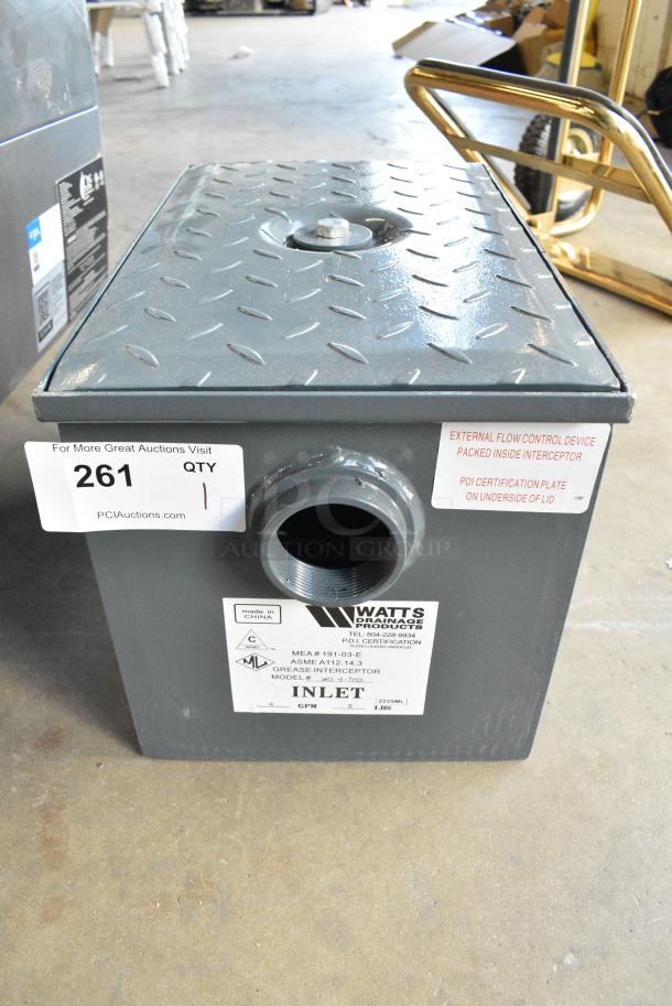 BRAND NEW SCRATCH AND DENT! Watts WD-4-THD 8 lb. Grease Trap with Threaded Connections - Image 1 of 5