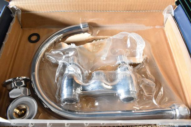 BRAND NEW SCRATCH AND DENT! Waterloo 750FD48G Deck Mount Faucet with 8" Gooseneck Spout and 4" Centers - Image 1 of 6