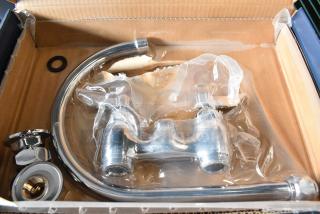 BRAND NEW SCRATCH AND DENT! Waterloo 750FD48G Deck Mount Faucet with 8" Gooseneck Spout and 4" Centers