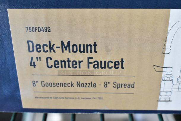 BRAND NEW SCRATCH AND DENT! Waterloo 750FD48G Deck Mount Faucet with 8" Gooseneck Spout and 4" Centers - Image 6 of 6