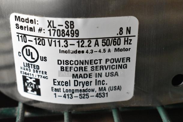 BRAND NEW SCRATCH AND DENT! Excel XL-SB 110/120 XLERATOR® Stainless Steel Cover High Speed Hand Dryer - 110/120V, 1500W - Image 6 of 6