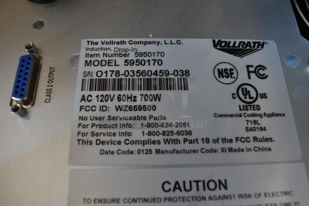 BRAND NEW SCRATCH AND DENT! Vollrath 5950170 Mirage® Series Drop-In Induction Warmer. 120 Volts, 1 Phase. - Image 7 of 8