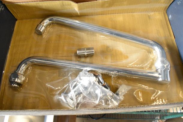 BRAND NEW SCRATCH AND DENT! Waterloo 750PF24DJ Wall-Mounted Pot and Kettle Filler with Single Inlet and 24" Double-Jointed Swing Spout - Image 1 of 6