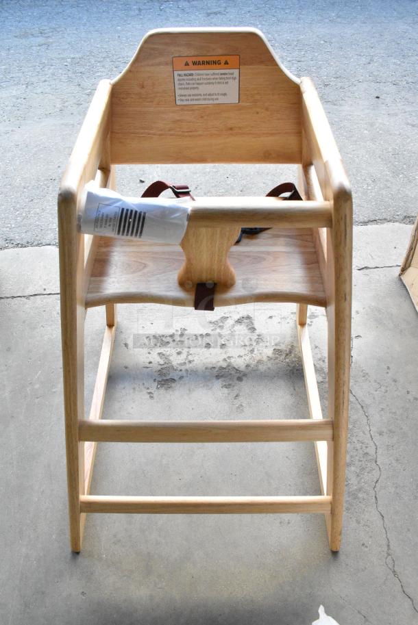 2 BRAND NEW SCRATCH AND DENT! Lancaster Table & Seating 164WHCASNAT Standard Height Wooden High Chair with Natural Finish - Assembled. 2 Times Your Bid! - Image 1 of 6