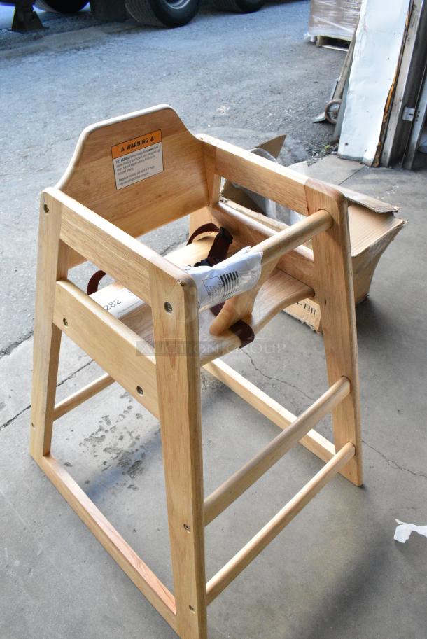 2 BRAND NEW SCRATCH AND DENT! Lancaster Table & Seating 164WHCASNAT Standard Height Wooden High Chair with Natural Finish - Assembled. 2 Times Your Bid! - Image 2 of 6