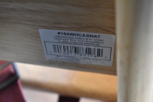 2 BRAND NEW SCRATCH AND DENT! Lancaster Table & Seating 164WHCASNAT Standard Height Wooden High Chair with Natural Finish - Assembled. 2 Times Your Bid! - Image 6 of 6