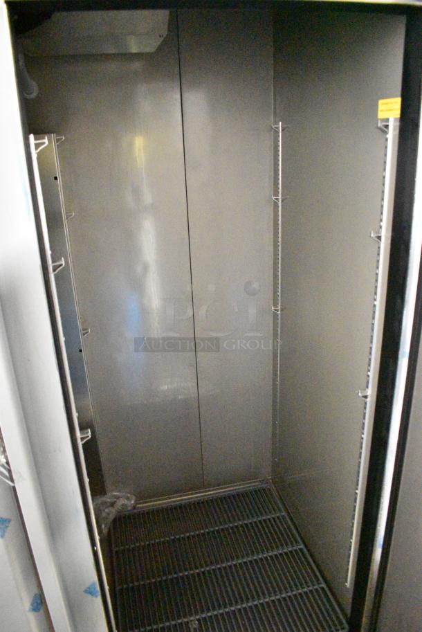BRAND NEW SCRATCH AND DENT! 2025 Avantco 447AP49R Stainless Steel Commercial 2 Door Reach In Cooler on Commercial Casters. 115 Volts, 1 Phase. Tested and Working! - Image 11 of 13