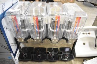 BRAND NEW SCRATCH AND DENT! 2024 Carnival King JETCOF 480M RBD5G4 Quadruple 5 Gallon Bowl Refrigerated Beverage Dispenser. 115 Volts, 1 Phase. Tested and Working!