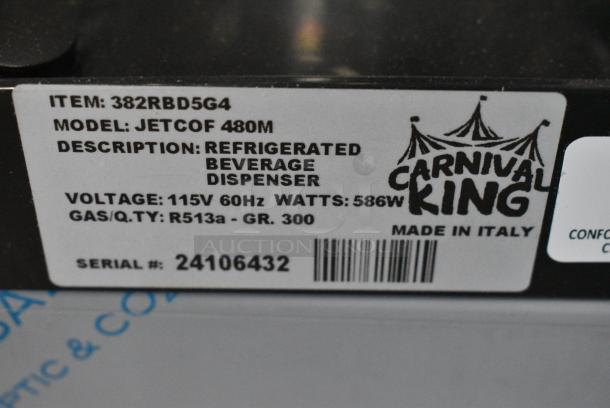 BRAND NEW SCRATCH AND DENT! 2024 Carnival King JETCOF 480M RBD5G4 Quadruple 5 Gallon Bowl Refrigerated Beverage Dispenser. 115 Volts, 1 Phase. Tested and Working! - Image 9 of 12