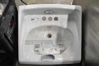 BRAND NEW SCRATCH AND DENT! Sloan Ceramic Single Bay Wall Mount Sink.
