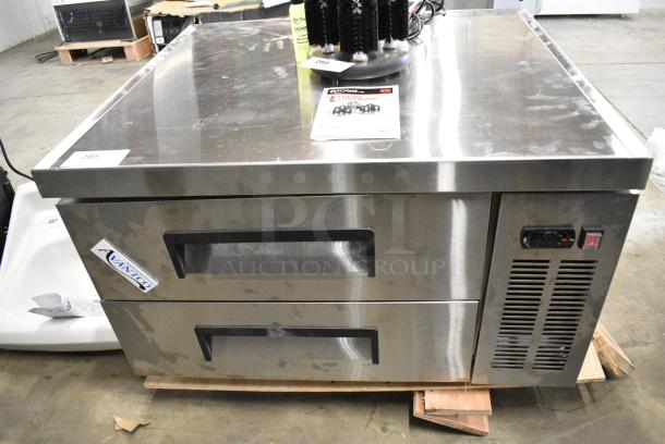 BRAND NEW SCRATCH AND DENT! 2025 Avantco 178CBE36HC Stainless Steel Commercial 2 Drawer Refrigerated Chef Base. 115 Volts, 1 Phase. Tested and Working! - Image 1 of 7