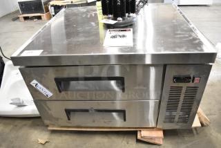 BRAND NEW SCRATCH AND DENT! 2025 Avantco 178CBE36HC Stainless Steel Commercial 2 Drawer Refrigerated Chef Base. 115 Volts, 1 Phase. Tested and Working!