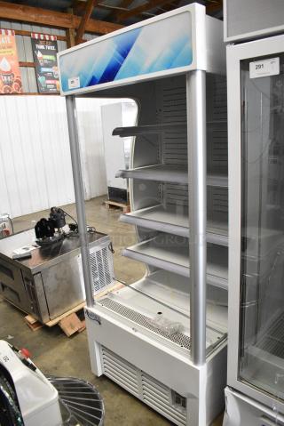 BRAND NEW SCRATCH AND DENT! Avantco 189WVAC36HC 36" White Refrigerated Air Curtain Merchandiser on Commercial Casters. 115 Volts, 1 Phase. Tested and Working!