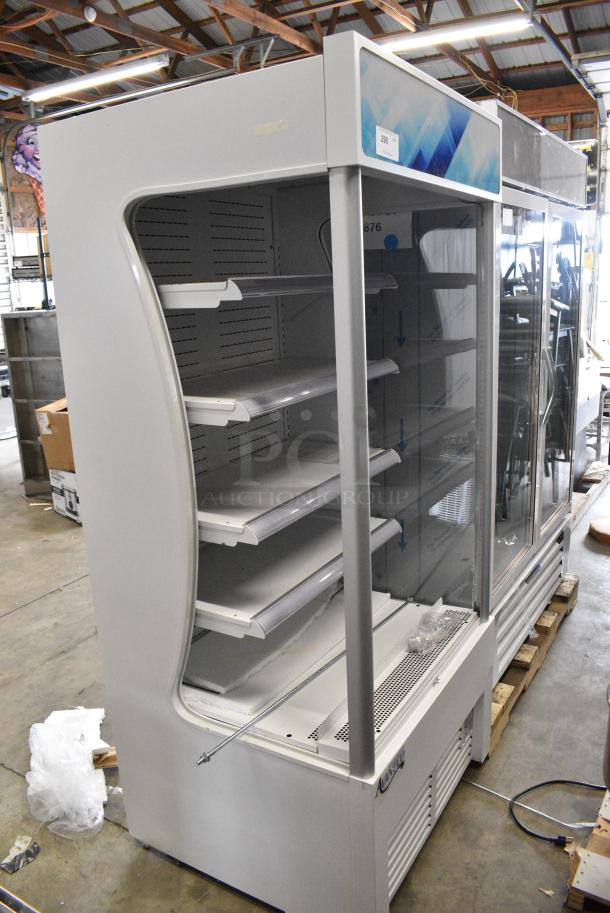BRAND NEW SCRATCH AND DENT! Avantco 189WVAC36HC 36" White Refrigerated Air Curtain Merchandiser on Commercial Casters. 115 Volts, 1 Phase. Tested and Working! - Image 2 of 12