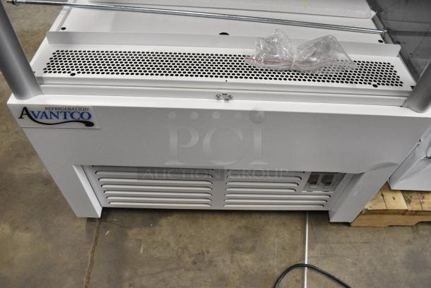 BRAND NEW SCRATCH AND DENT! Avantco 189WVAC36HC 36" White Refrigerated Air Curtain Merchandiser on Commercial Casters. 115 Volts, 1 Phase. Tested and Working! - Image 7 of 12