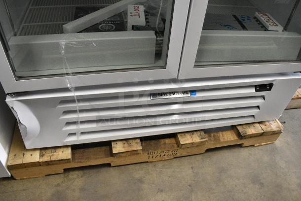 BRAND NEW SCRATCH AND DENT! Beverage Air MMR49HC-1-W MarketMax 52" White Refrigerated Glass Door Merchandiser with LED Lighting and Poly Coated Racks. 115 Volts, 1 Phase. Tested and Working! - Image 4 of 9