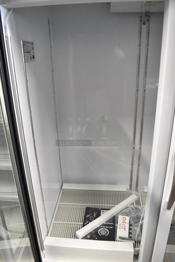 BRAND NEW SCRATCH AND DENT! Beverage Air MMR49HC-1-W MarketMax 52" White Refrigerated Glass Door Merchandiser with LED Lighting and Poly Coated Racks. 115 Volts, 1 Phase. Tested and Working! - Image 6 of 9