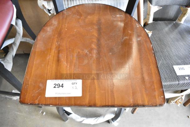 2 BRAND NEW SCRATCH AND DENT! Lancaster Table & Seating Black Metal Cross Back Bar Height Chair. 2 Times Your Bid! - Image 5 of 6