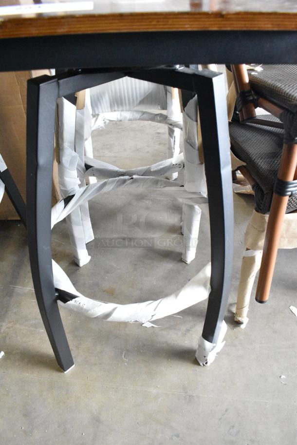 2 BRAND NEW SCRATCH AND DENT! Lancaster Table & Seating Black Metal Cross Back Bar Height Chair. 2 Times Your Bid! - Image 6 of 6