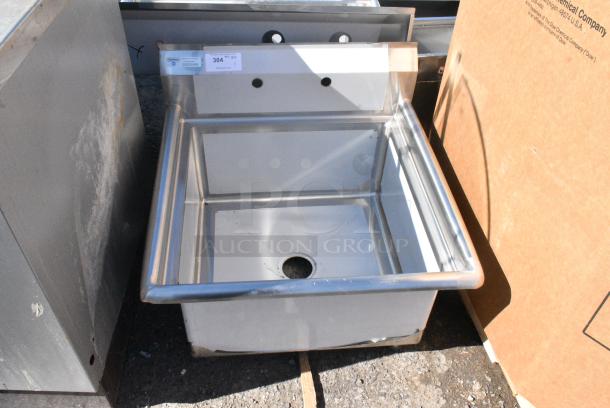 BRAND NEW SCRATCH AND DENT! Steelton 522CS12424 29 1/2" 18-Gauge Stainless Steel One Compartment Commercial Sink without Drainboard - 24" x 24" x 12" Bowl. No Legs. - Image 1 of 5