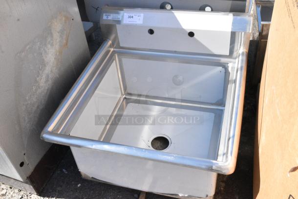 BRAND NEW SCRATCH AND DENT! Steelton 522CS12424 29 1/2" 18-Gauge Stainless Steel One Compartment Commercial Sink without Drainboard - 24" x 24" x 12" Bowl. No Legs. - Image 2 of 5